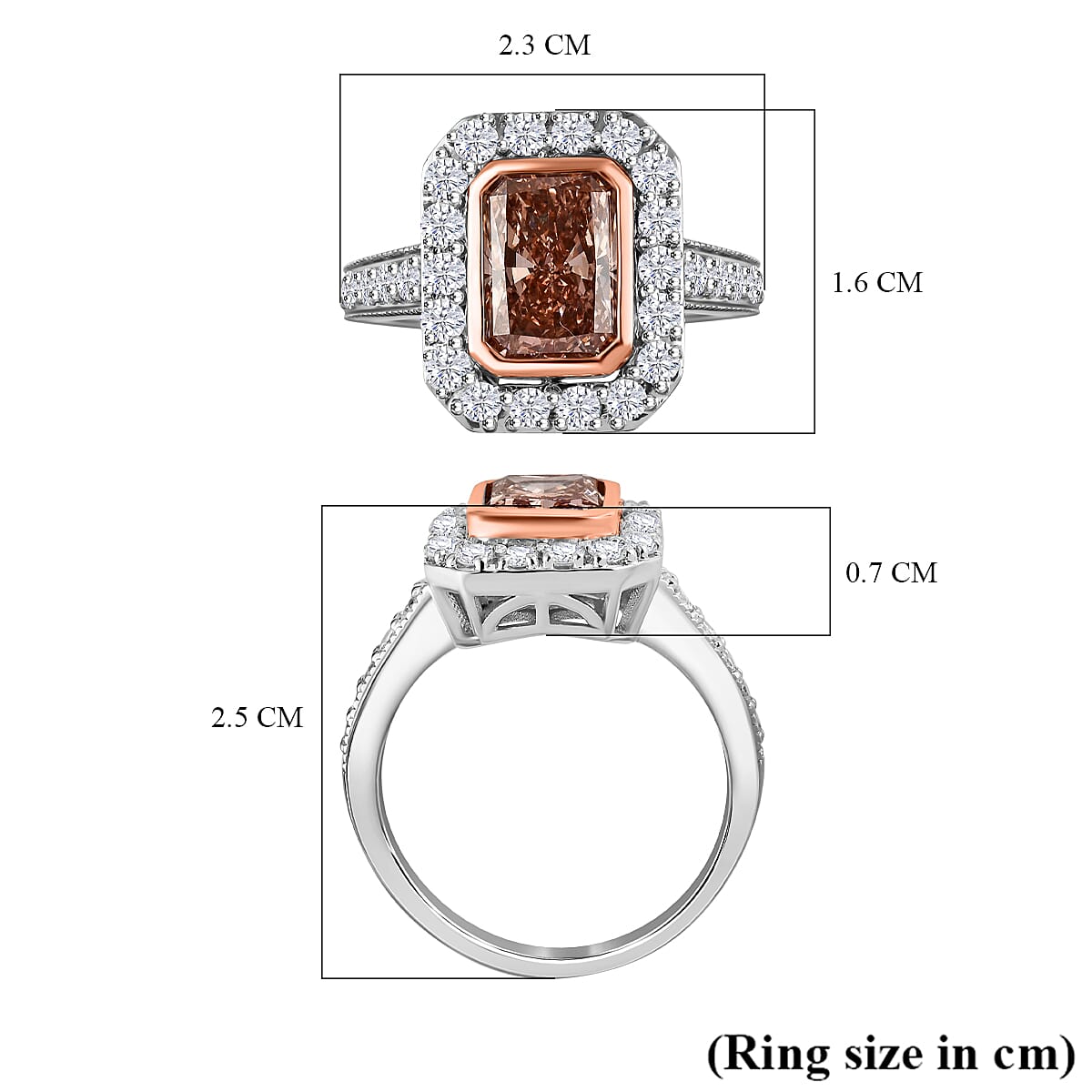 Luxuriant 14K White & Rose Gold (VS-SI) Pink Diamond (SI-GH), Lab Grown Diamond Ring 2.74 Ct.
