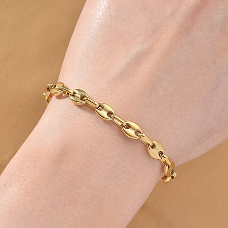 Mariner Bracelet (Size - 7) with Lobster Clasp in Yellow Gold Tone