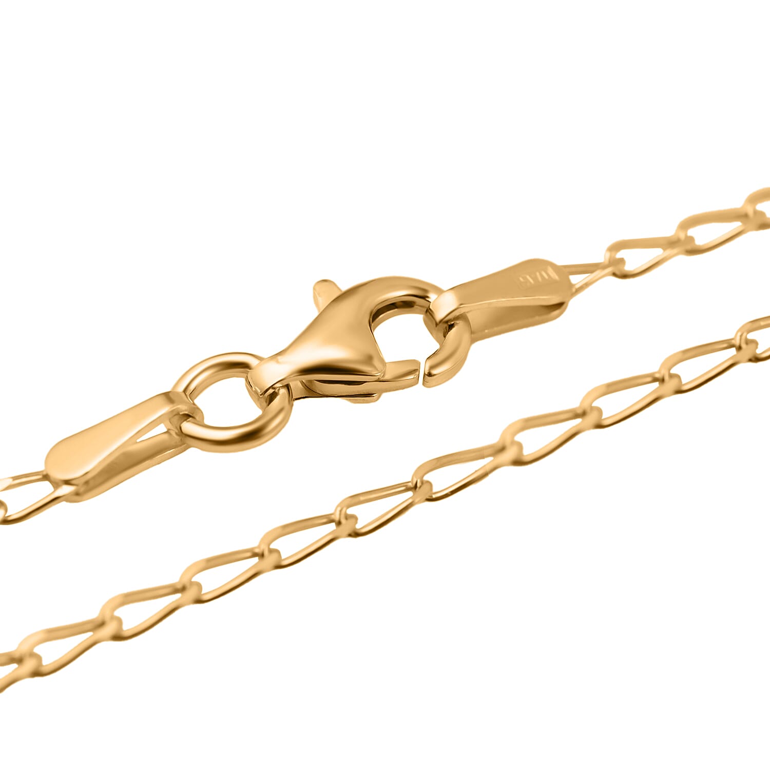 Yellow Gold Plated Sterling Silver Chain (Size - 24) With Lobster Clasp