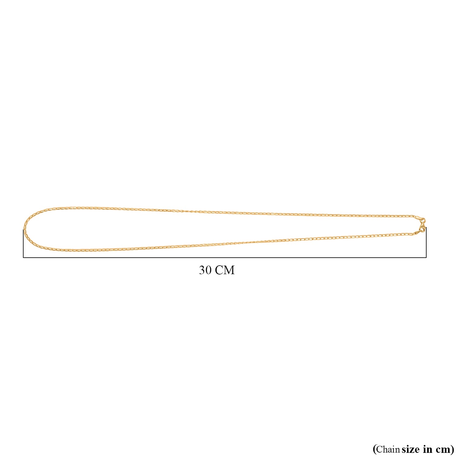 Yellow Gold Plated Sterling Silver Chain (Size - 24) With Lobster Clasp