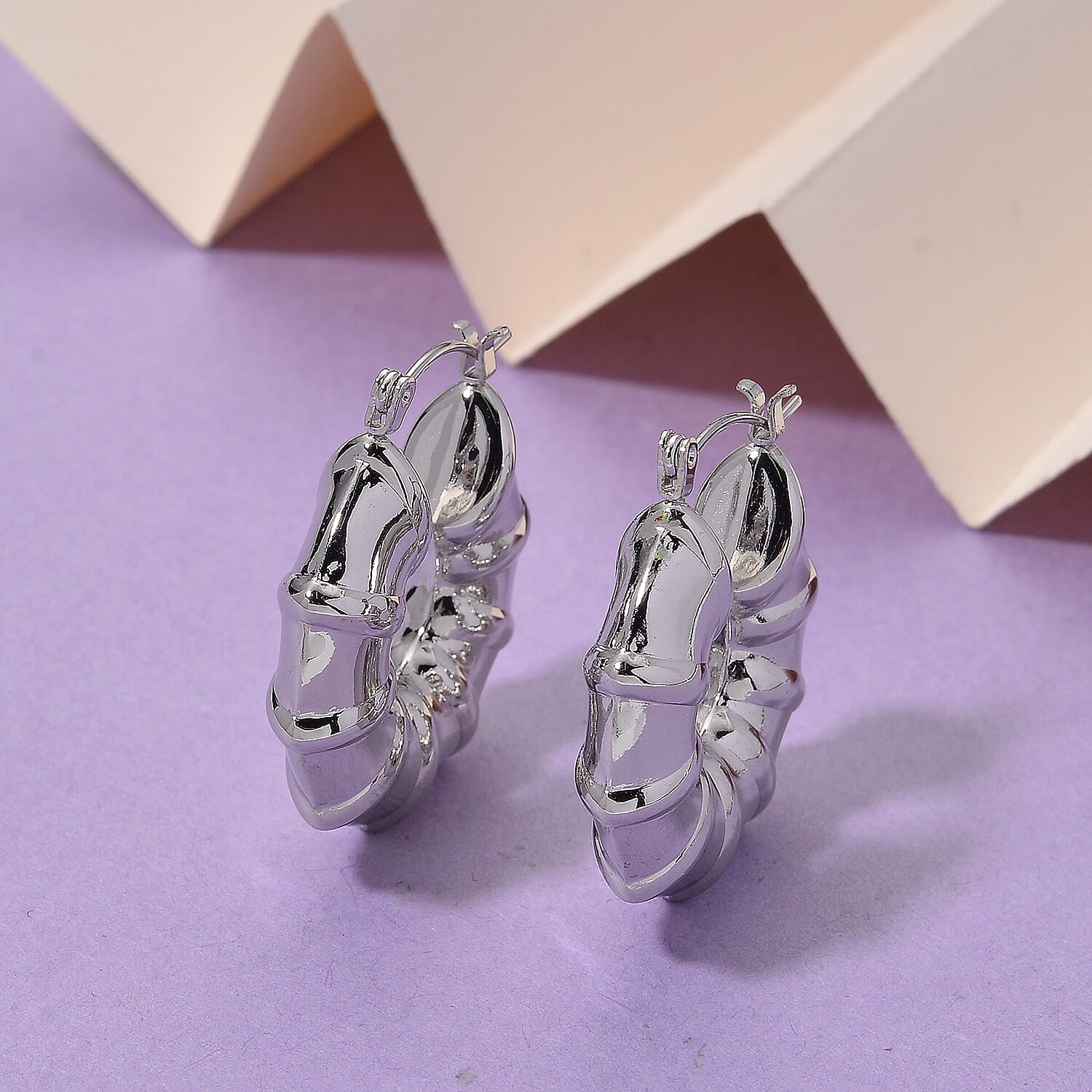 Earring with Clasp in Silver Colour Tone