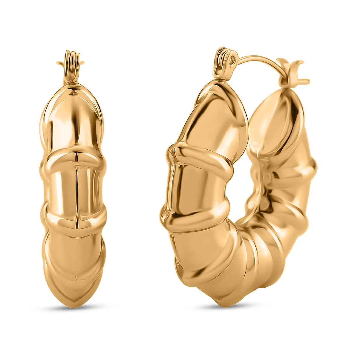 Bamboo Hoop Earring with Clasp