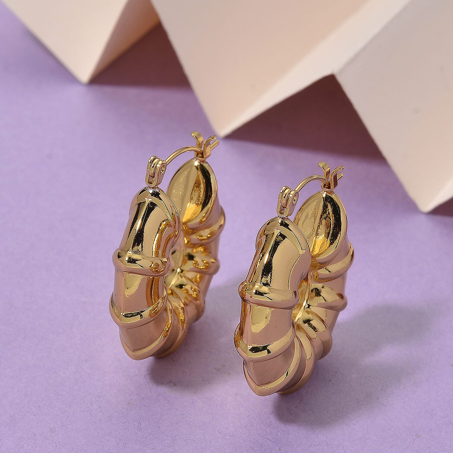 Bamboo Hoop Earring with Clasp