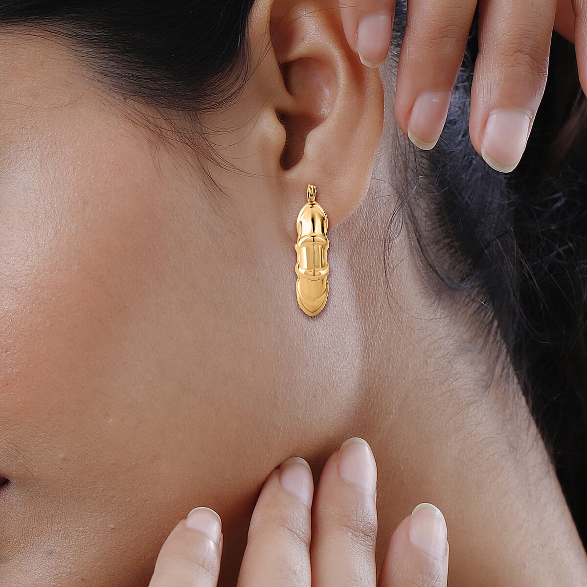 Bamboo Hoop Earring with Clasp