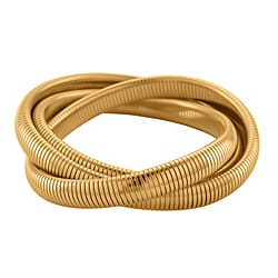 Designer inspired - Triple Layer Bangle (Size 7.5 Stretchable) in Silver tone