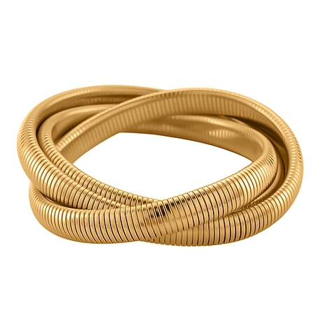 Designer Inspired  - Bangle (Size 7.5 Strechable) in Yellow Gold Plated