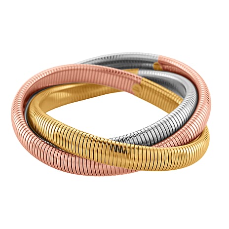 Designer Inspired Bangle (Size 7.5 Strechable) in Tricolor