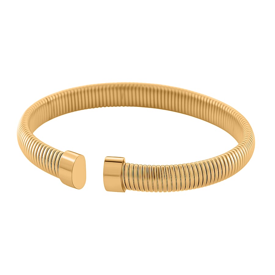 Designer Inspired - Tubogas Bangle (Adjustable) - Gold Tone