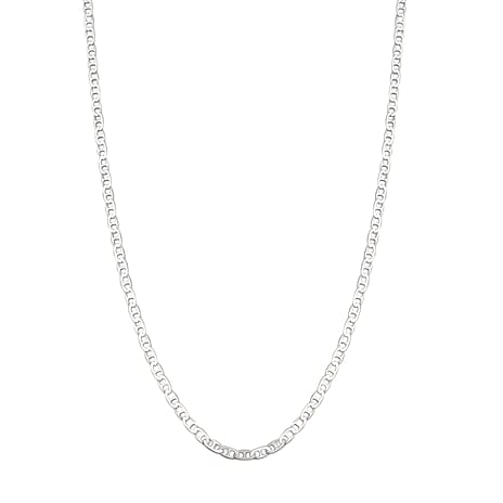 Rhodium Overlay Sterling Silver Necklace (Size - 30) With Spring Ring Clasp