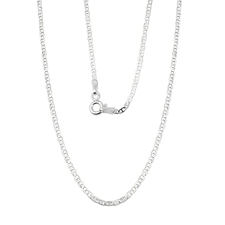 Rhodium Overlay Sterling Silver Necklace (Size - 30) With Spring Ring Clasp