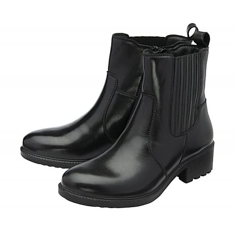 Lotus Leather Axelle Pull-On Ankle Boots (Size 8) - Black