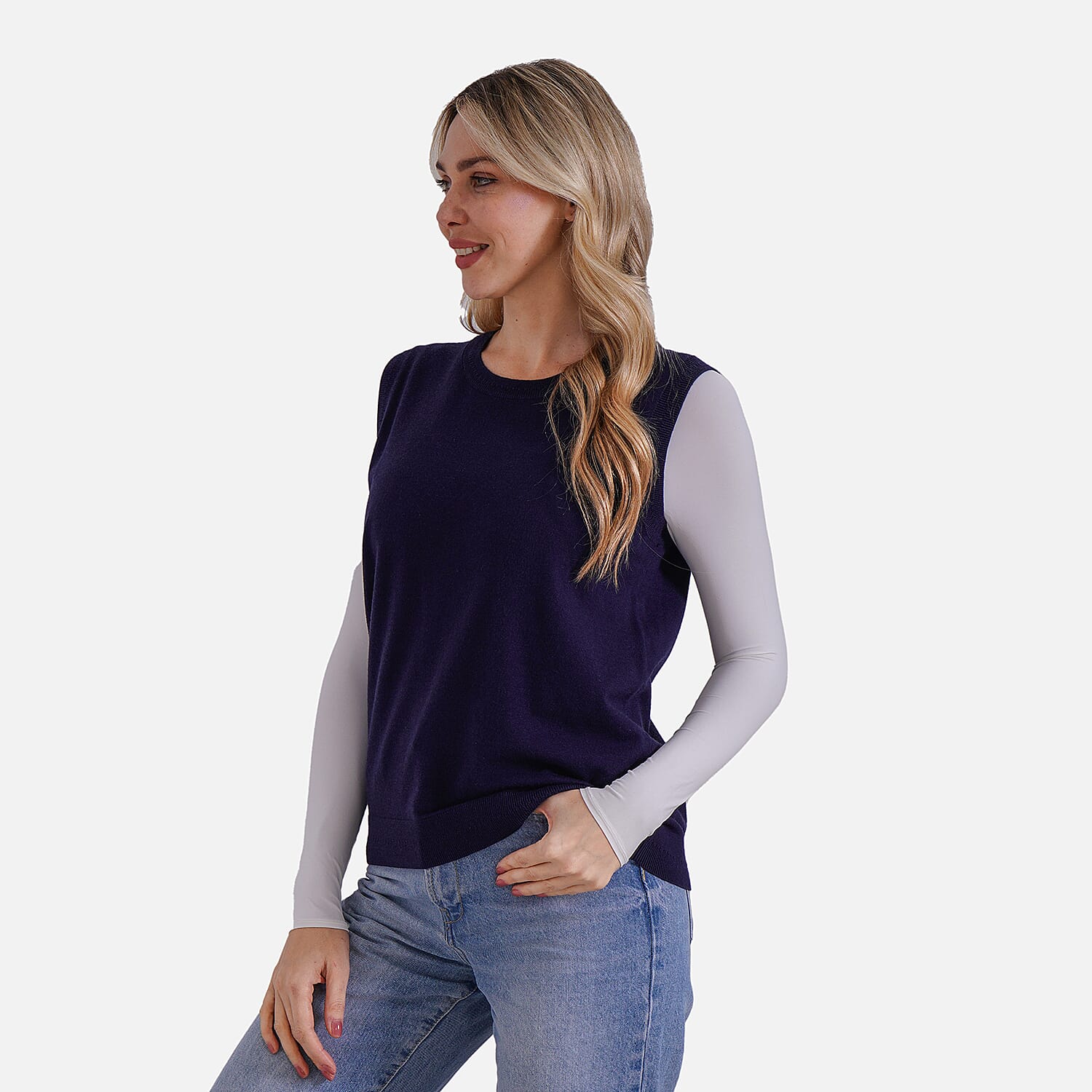La Marey Round Neck Knitted Vest