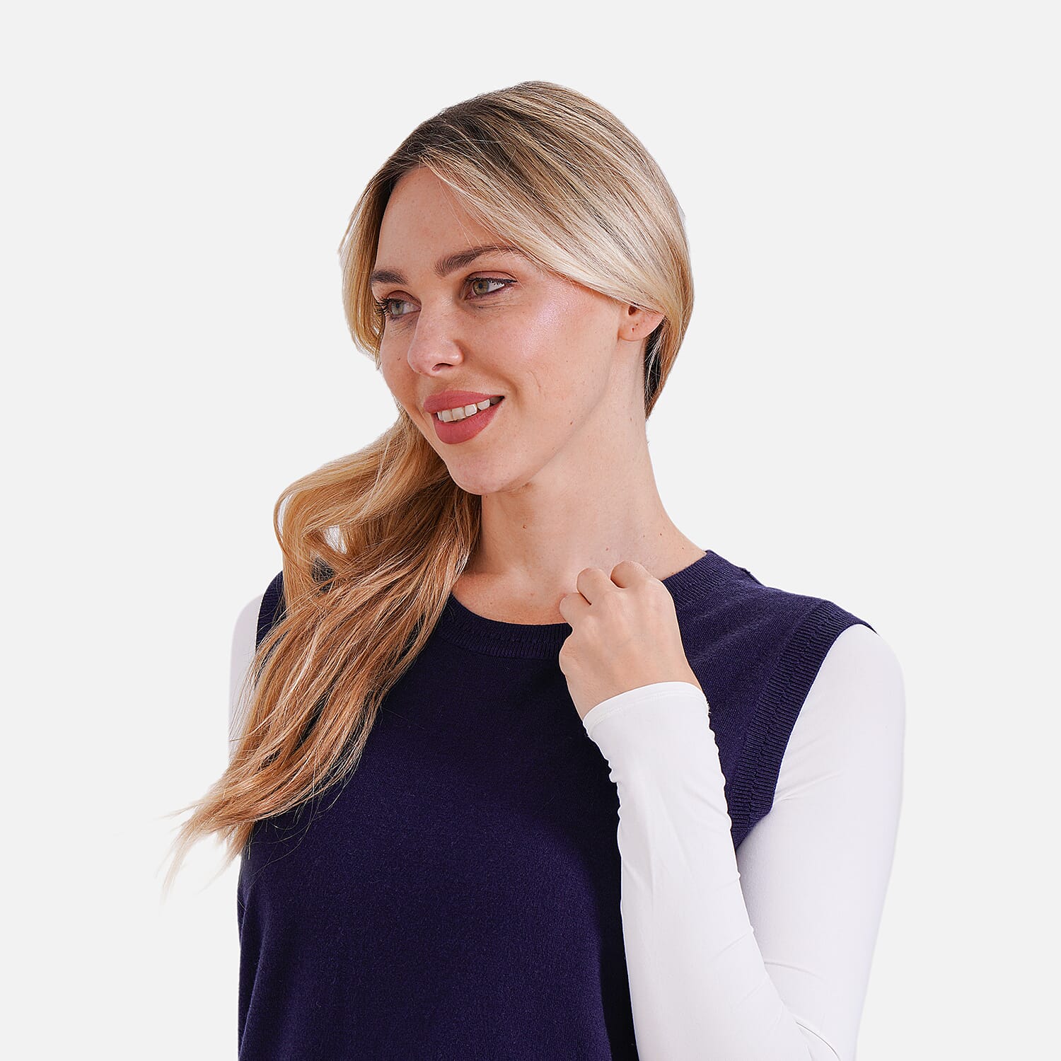 La Marey Round Neck Knitted Vest