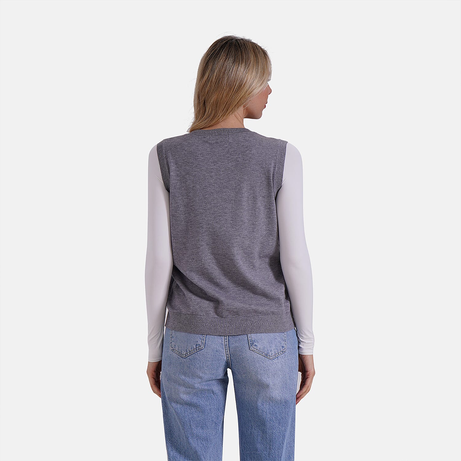 La Marey Round Neck Knitted Vest