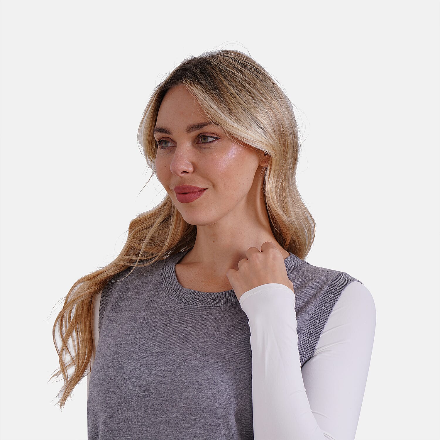 La Marey Round Neck Knitted Vest