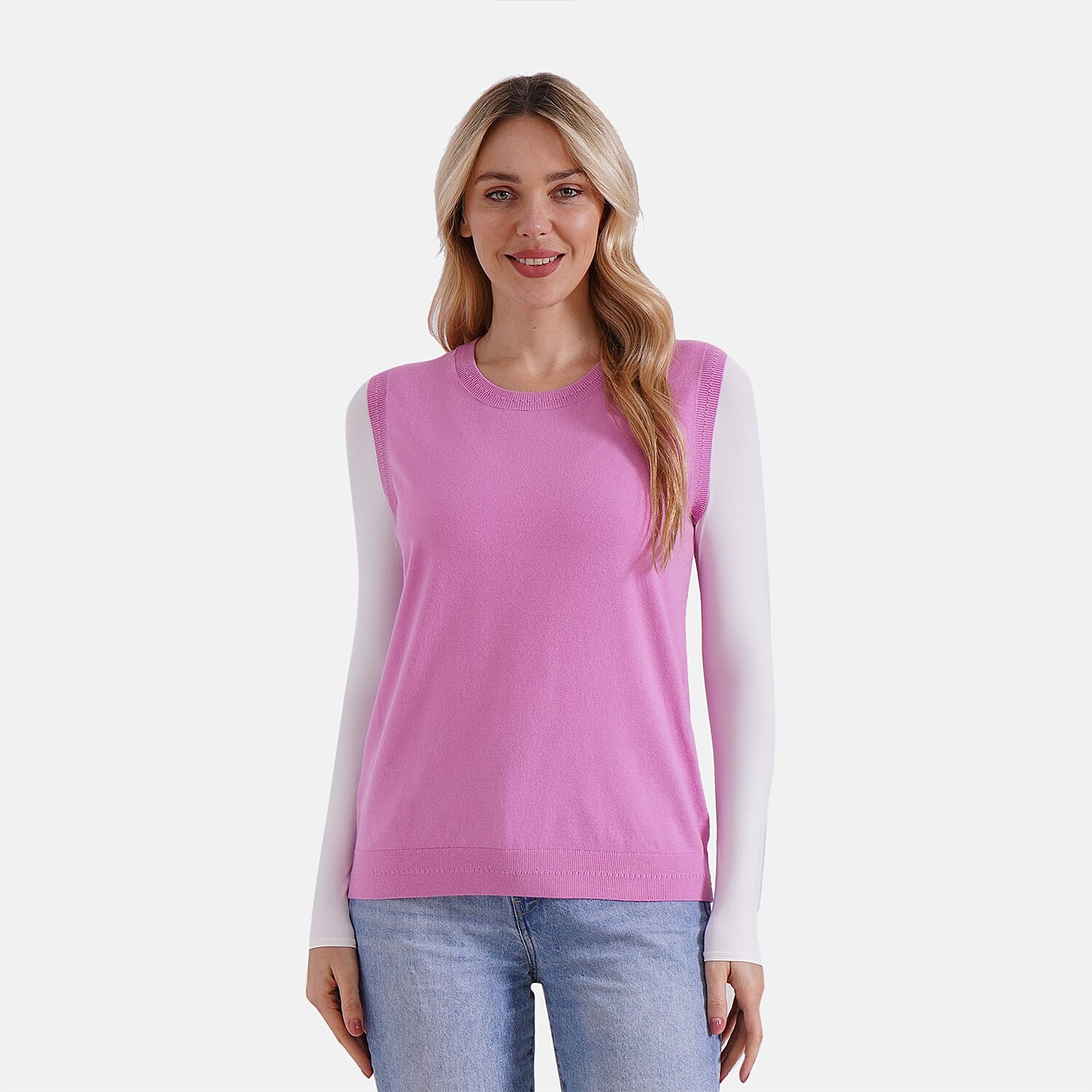 La Marey Round Neck Knitted Vest