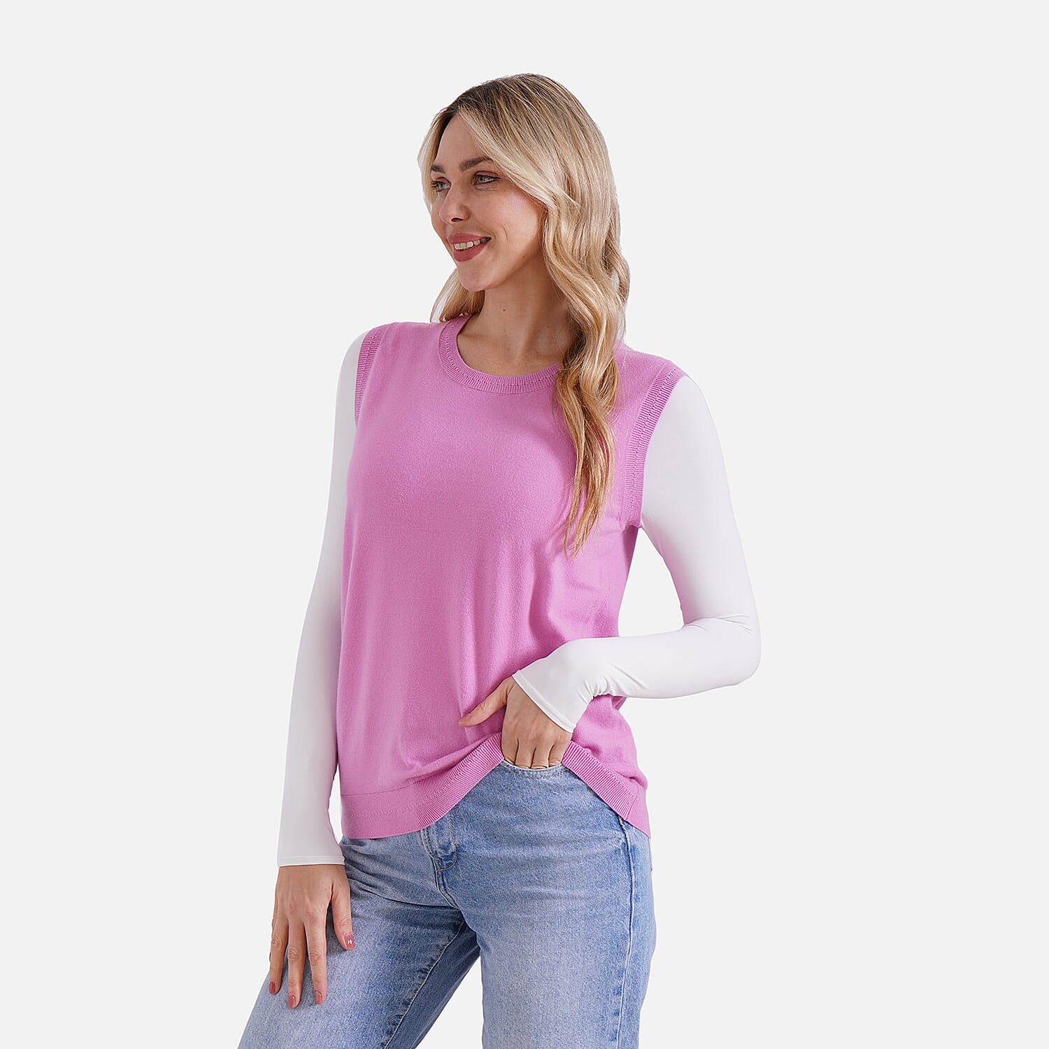 La Marey Round Neck Knitted Vest