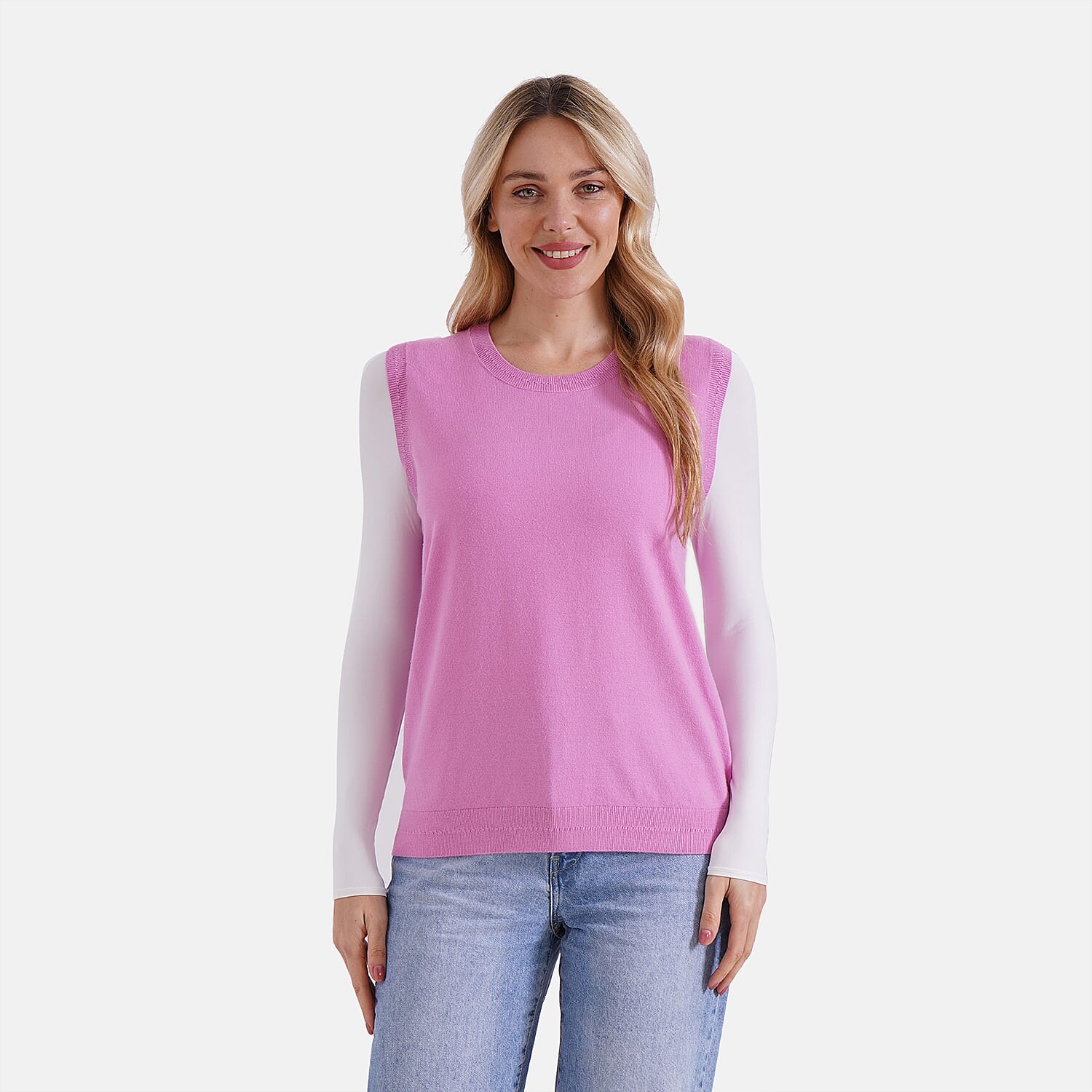 La Marey Round Neck Knitted Vest