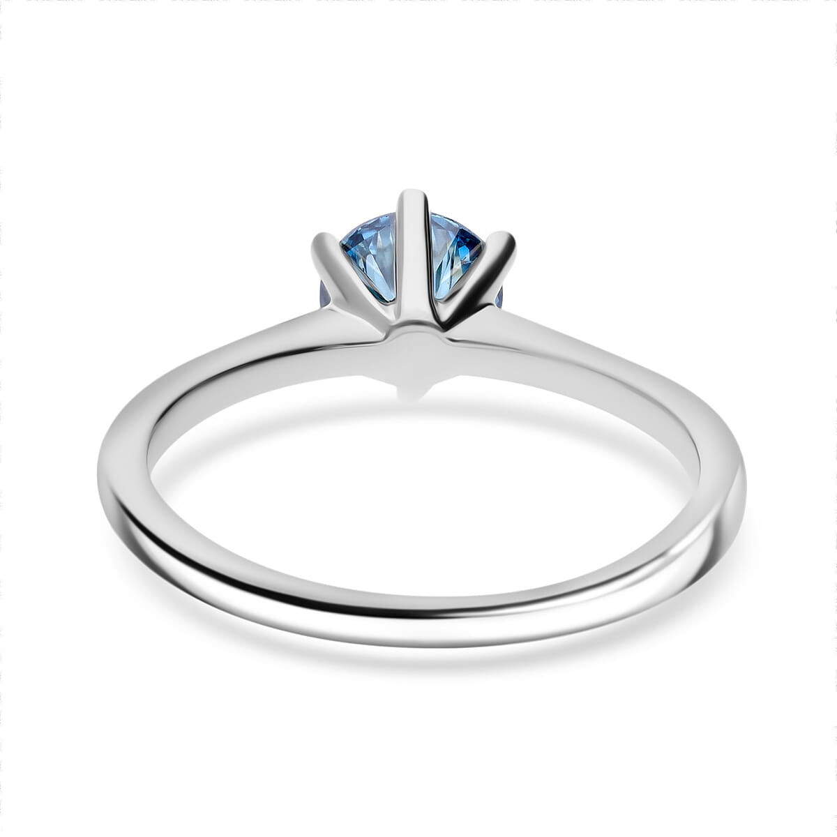 Luxuriant Diamond - Lab Grown Blue Diamond (VS-SI) Ring in Platinum Overlay Sterling Silver 1.10 Ct.