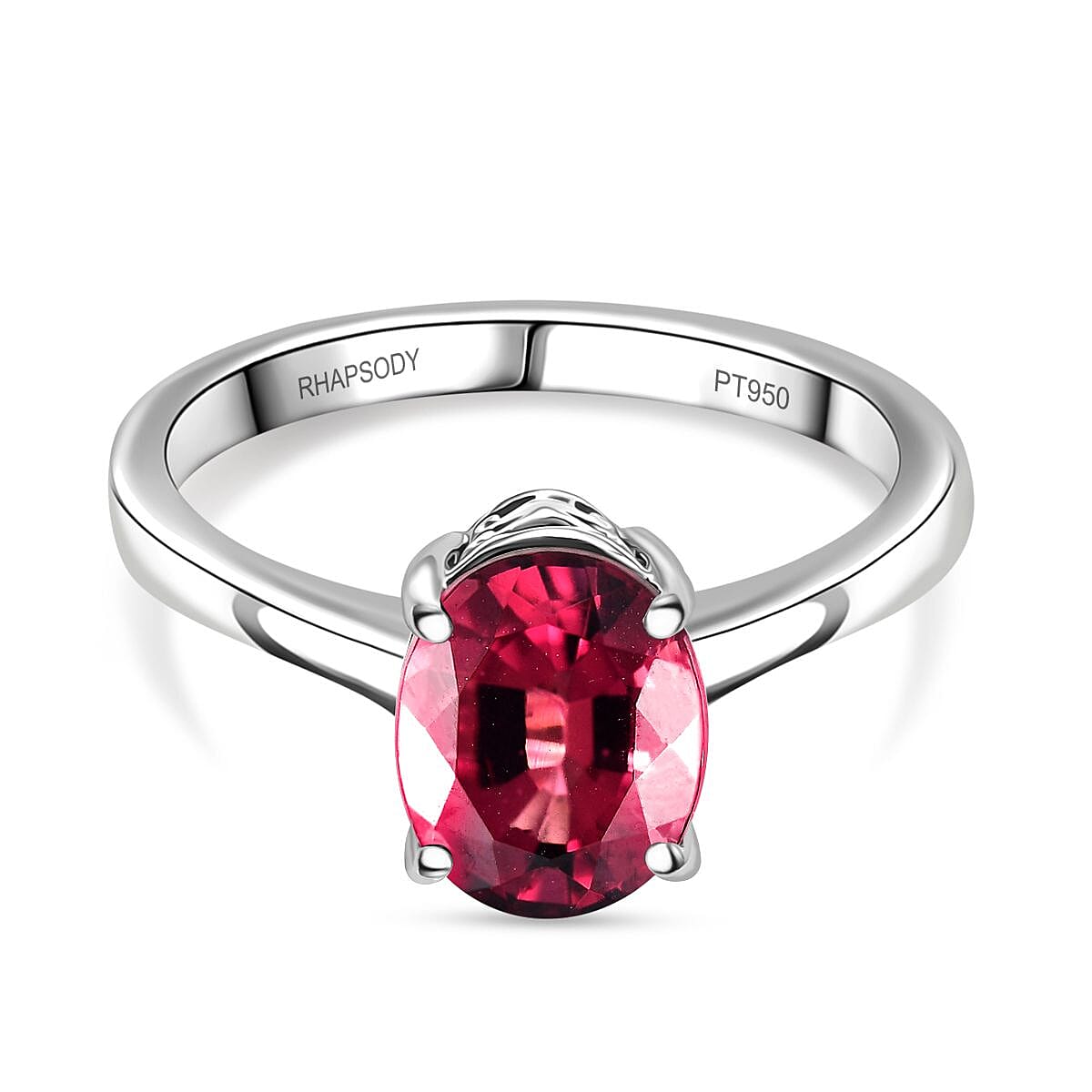 THE TJC EXCLUSIVE RHAPSODY 950 Platinum AAAA Rubellite Solitaire Ring 3.31 Ct. 7999670 TJC