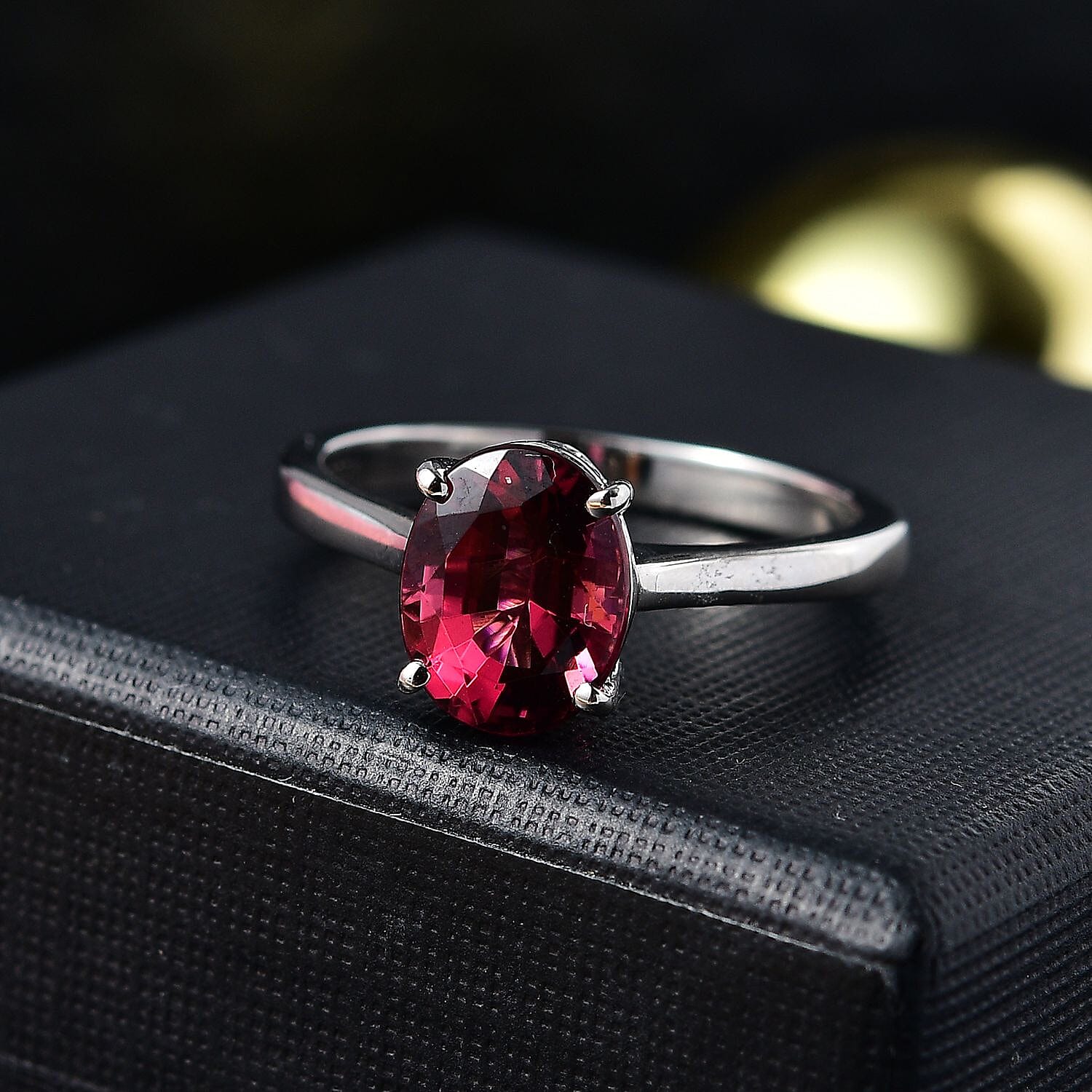 THE TJC EXCLUSIVE - RHAPSODY - 950 Platinum AAAA Rubellite Solitaire Ring 3.31 Ct.