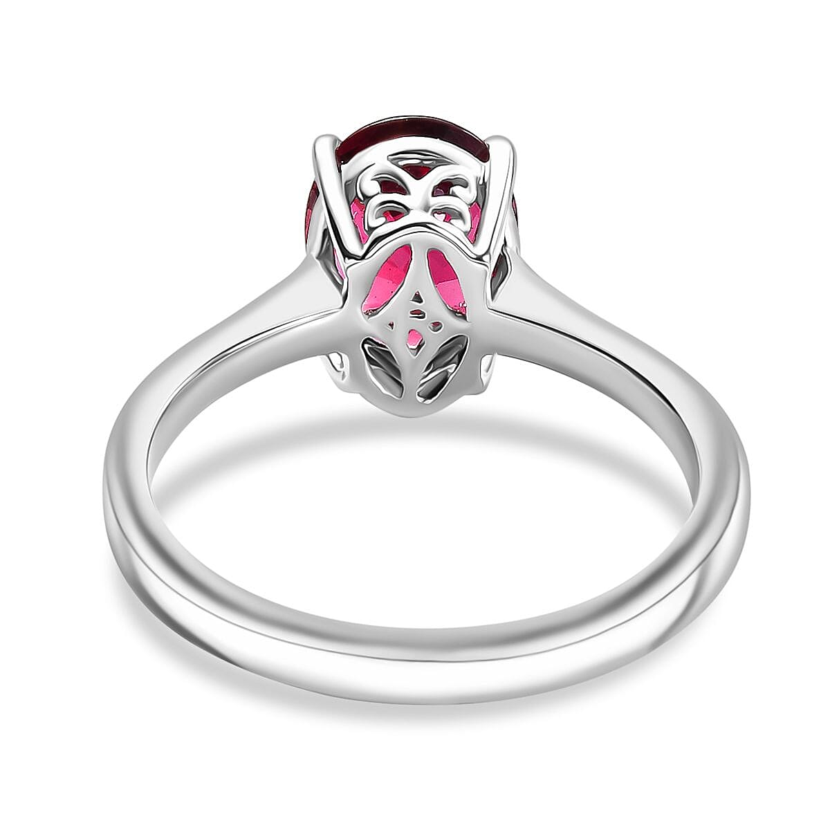 THE TJC EXCLUSIVE - RHAPSODY - 950 Platinum AAAA Rubellite Solitaire Ring 3.31 Ct.
