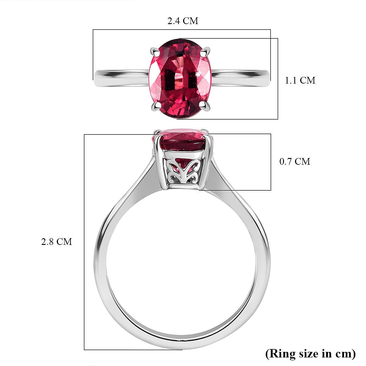 THE TJC EXCLUSIVE - RHAPSODY - 950 Platinum AAAA Rubellite Solitaire Ring 3.31 Ct.
