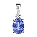 Tanzanite Solitaire Pendant in Platinum Overlay Sterling Silver