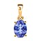 Tanzanite Solitaire Pendant in Vermeil Yellow Gold Sterling Silver 1.320 Ct