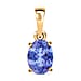 Tanzanite Solitaire Pendant in Platinum Overlay Sterling Silver