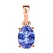 Tanzanite Solitaire Pendant in Platinum Overlay Sterling Silver