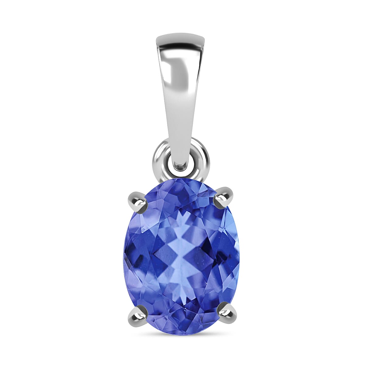 14K White Gold Tanzanite Solitaire Pendant in Gold Wt. 2 grams, 1.350 Ct
