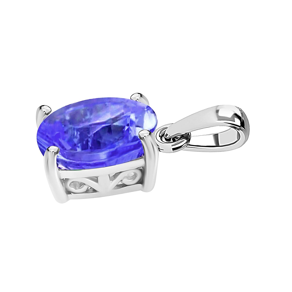 14K White Gold Tanzanite Solitaire Pendant in Gold Wt. 2 grams, 1.350 Ct