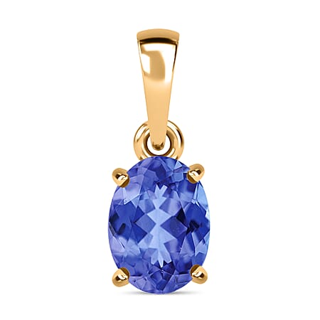 14K Yellow Gold Tanzanite Solitaire Pendant, 1.35 Ct