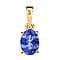 14K Yellow Gold Tanzanite Solitaire Pendant in Gold Wt. 2 grams, 1.350 Ct