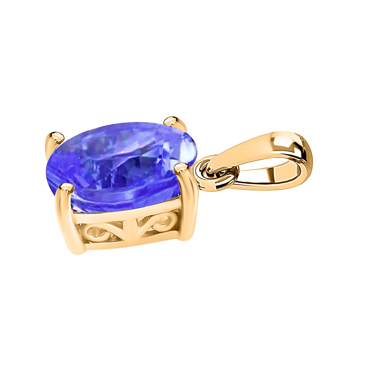 14K Yellow Gold   Tanzanite  Solitaire Pendant 1.35 ct,  Gold Wt. 2 Gms  1.350  Ct.
