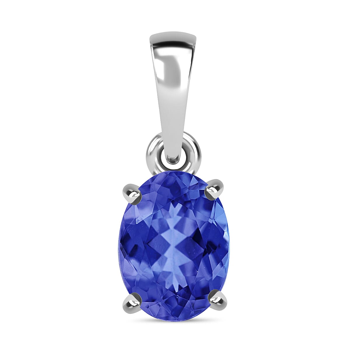  18K White Gold Tanzanite Solitaire Pendant in Gold Wt. 2.35 grams, 1.350 Ct