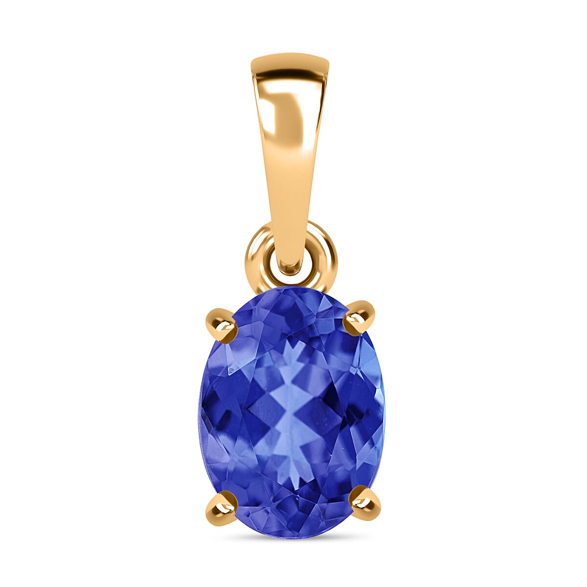 18K Yellow Gold   Tanzanite  Solitaire Pendant 1.35 ct,  Gold Wt. 2.75 Gms  1.350  Ct.