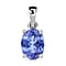 Tanzanite Solitaire Pendant in Vermeil Rose Gold Plated Sterling Silver 1.35 Ct