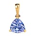 Tanzanite Solitaire Pendant in Platinum Overlay Sterling Silver 1.45 ct.