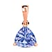Tanzanite Solitaire Pendant in Platinum Overlay Sterling Silver 1.45 ct.