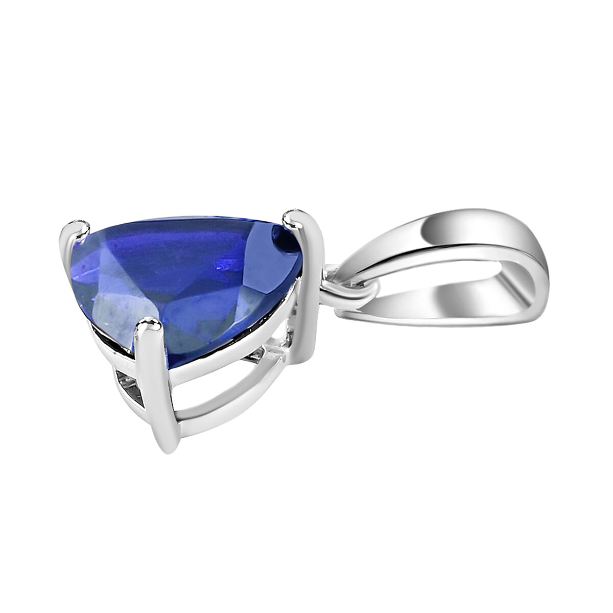 14K White Gold Tanzanite Solitaire Pendant in Gold Wt. 2 grams, 1.450 Ct