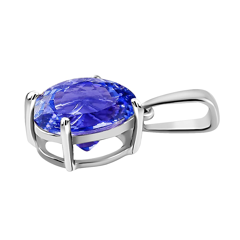 14K White Gold Tanzanite Solitaire Pendant in Gold Wt. 2 grams, 1.40 Ct