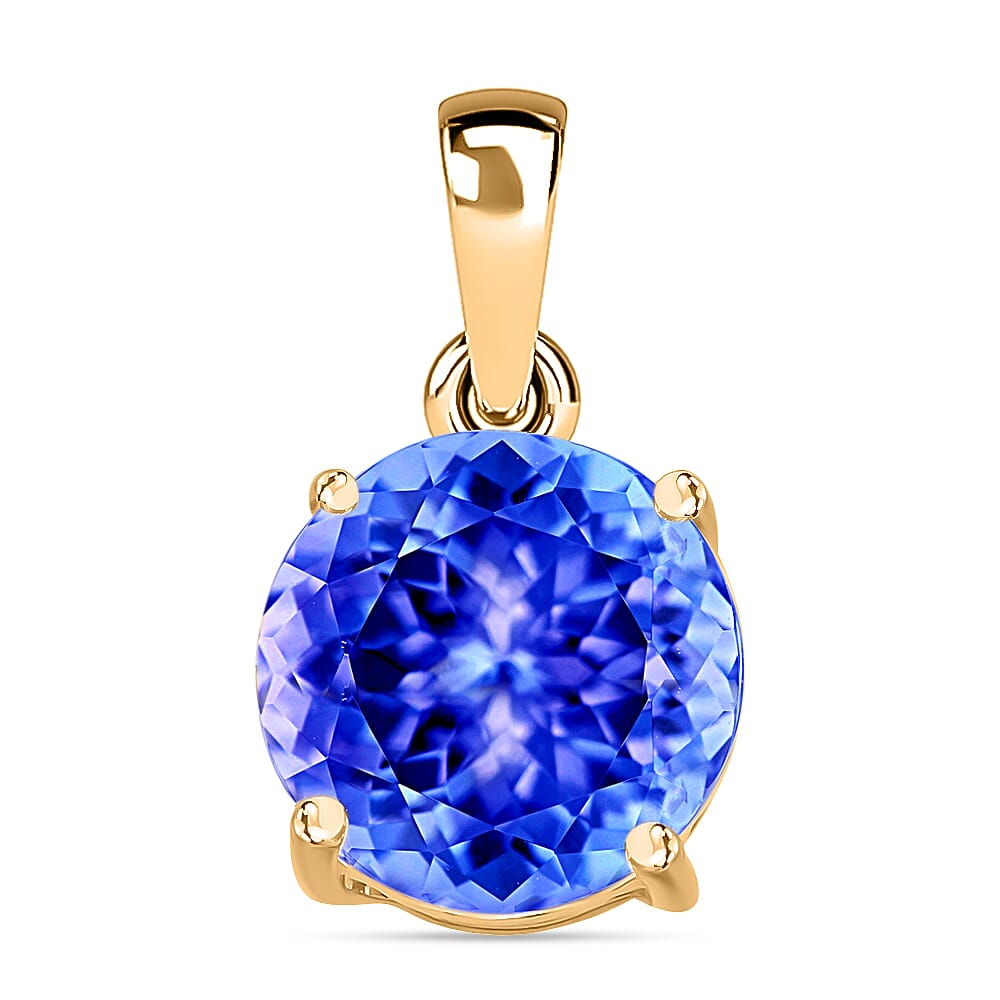 14K Yellow Gold   Tanzanite  Solitaire Pendant 1.00 ct,  Gold Wt. 2 Gms  1.000  Ct.