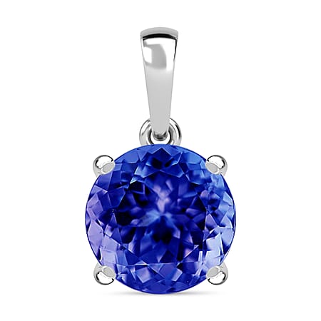 950 Platinum AAAA Tanzanite Solitaire Pendant 3.70 ct.