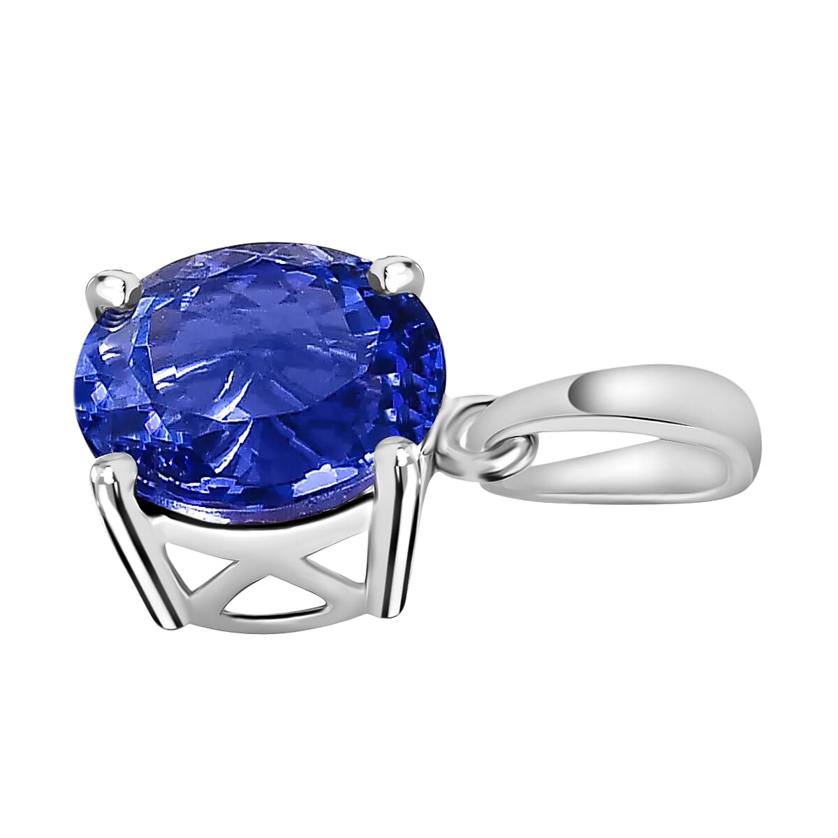 950 Platinum  AAAA  Tanzanite  Solitaire Pendant 3.70 ct,  Platinum Wt. 2 Gms  3.700  Ct.