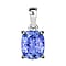 Tanzanite Solitaire Pendant in Platinum Overlay Sterling Silver 3.330 Ct