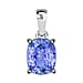 Tanzanite Solitaire Pendant in Vermeil Rose Gold Plated Sterling Silver 3.33 Ct
