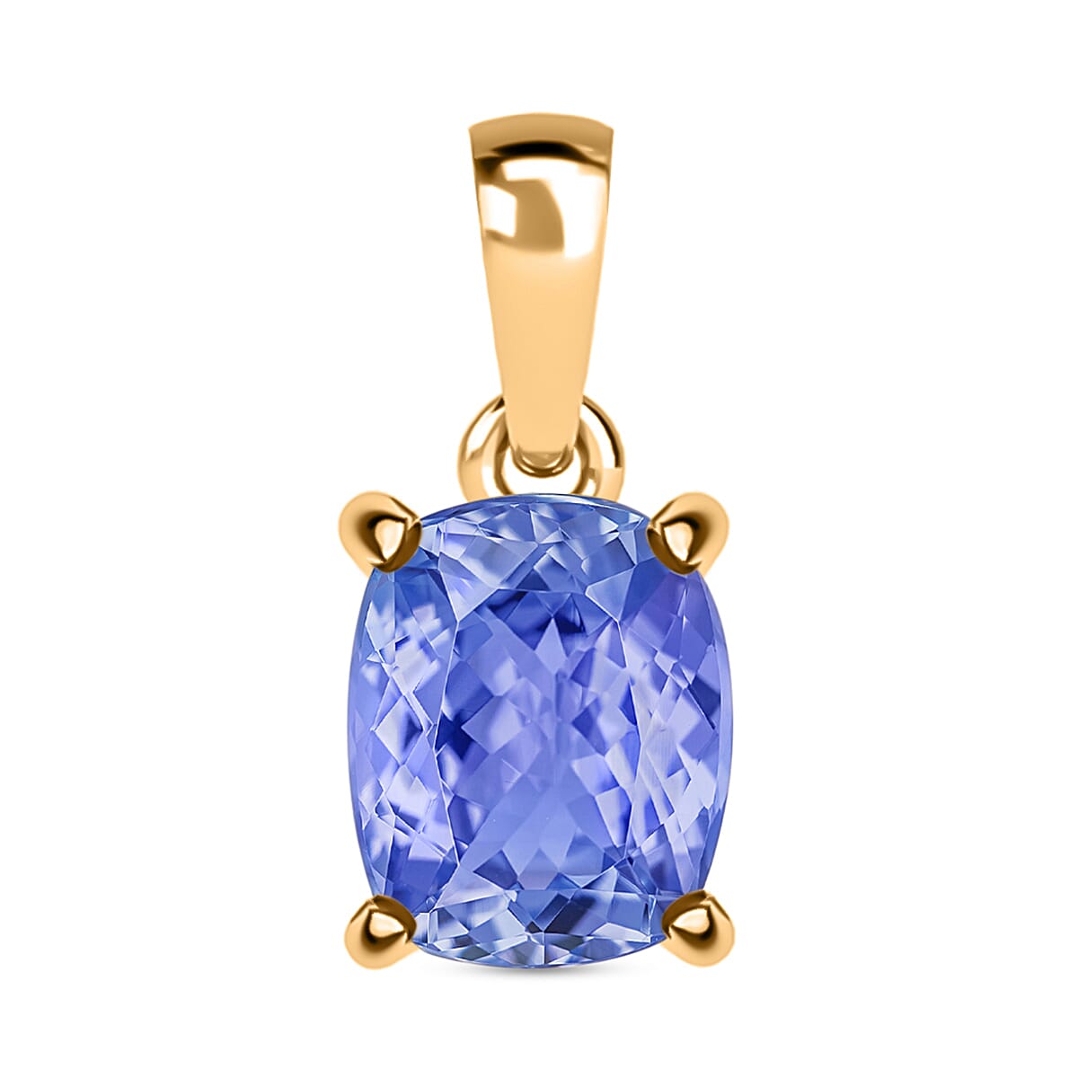 Tanzanite  Solitaire Pendant in Vermeil YG Sterling Silver 1.40 ct  3.330  Ct.