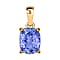 Tanzanite Solitaire Pendant in Vermeil Rose Gold Plated Sterling Silver 3.33 Ct